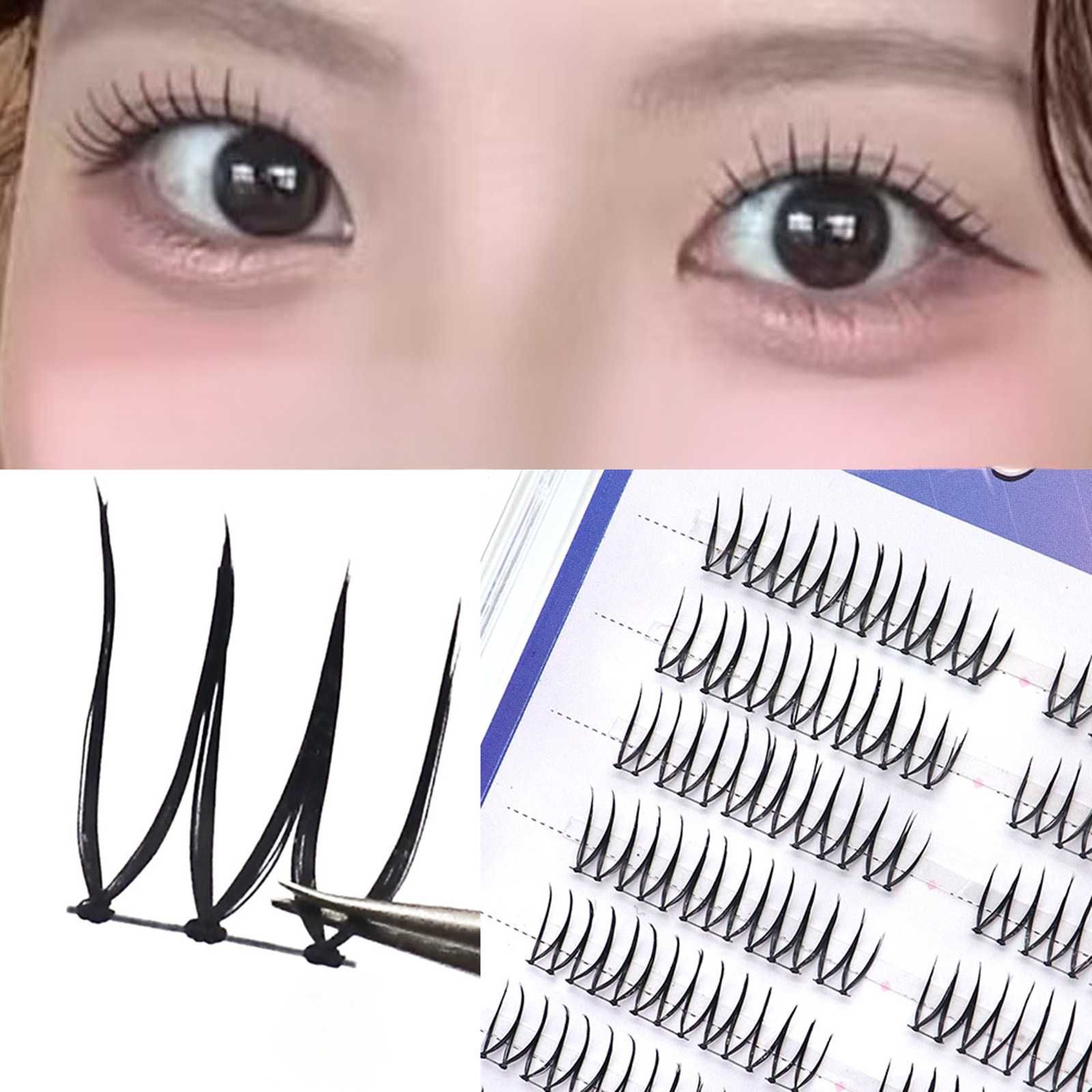 한국 아이돌 스타일 인조 속눈썹 U자형 클러스터 7-9 - Eyelash Extension Korean 리뷰 및 가격
