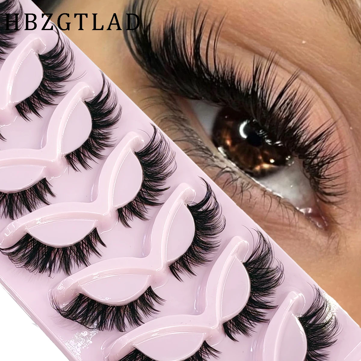 HBZGTLAD 7쌍 스파이키 폭스 아이 래쉬, 가벼운 - Eyelash Extension Cat Eye Wispy 리뷰 및 가격